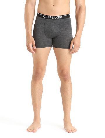 Jet Heather Icebreaker Merino Anatomica Boxers Men's Underwear | AU 1316MQZA